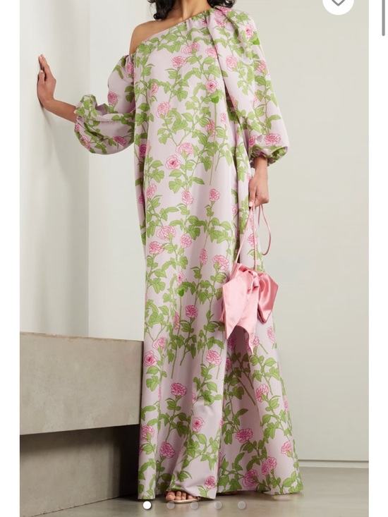Bernadette Nathalie Off-Shoulder Floral Taffeta Gown